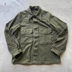 Vintage US Military OG-108 Wool Field Shirt Olive Green Medium Jacket Overshirt
